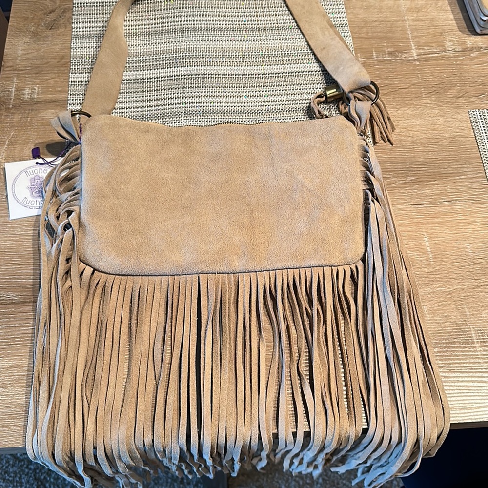 Muche-et-Muchette jute and faux suede bag